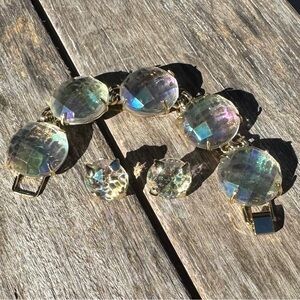 🤠 Rodeo Glam Kendra Scott Cassie Bracelet & Earrings Bundle | Iridescent Gold